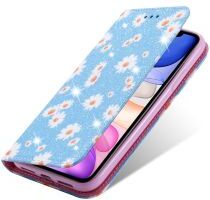 Geen Apple iPhone 11 Daisy Bloemen Print Book Case Blauw