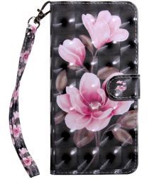 Geen Samsung Galaxy A21s Book Case Hoesje Wallet Print Bloemen