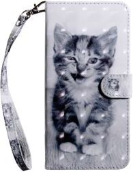 Geen Samsung Galaxy A21s Book Case Hoesje Wallet Print Kat