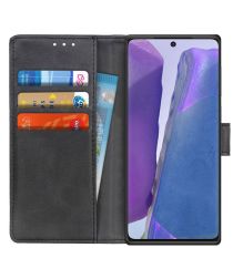 Geen Samsung Galaxy Note 20 Hoesje Portemonnee Book Case Met Pasjes Zwart
