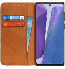 Geen Samsung Galaxy Note 20 Splitleren Portemonnee Hoesje Bruin