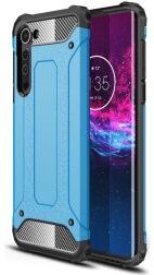 Geen Motorola Edge Hoesje Shock Proof Hybride Back Cover Blauw