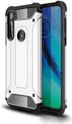 Geen Motorola Moto G Pro Hoesje Shock Proof Hybride Back Cover Zilver