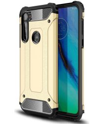 Geen Motorola Moto G Pro Hoesje Shock Proof Hybride Back Cover Goud