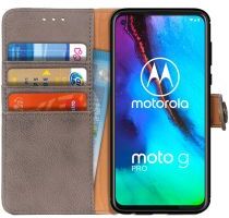 KHAZNEH Motorola Moto G Pro Hoesje Portemonnee Book Case Grijs