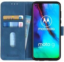 KHAZNEH Motorola Moto G Pro Hoesje Retro Wallet Book Case Blauw