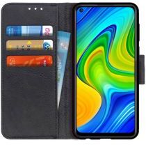 Geen Xiaomi Redmi Note 9 Lychee Portemonnee Hoesje Zwart