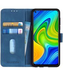 KHAZNEH Xiaomi Redmi Note 9 Hoesje Retro Wallet Book Case Blauw