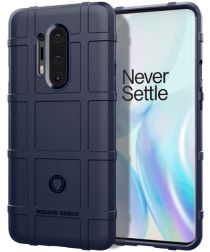 Geen OnePlus 8 Pro Hoesje Shock Proof Rugged Shield Blauw