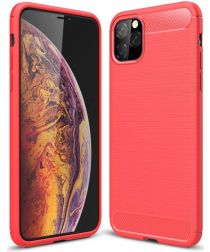 Selected by GSMpunt.nl Apple iPhone 12 Pro Max Hoesje Geborsteld TPU Flexibel Rood