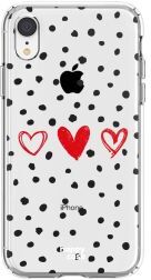 HappyCase Apple iPhone XR Hoesje Flexibel TPU Stip Hartjes Print