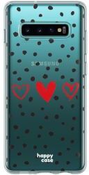 HappyCase Galaxy S10 Flexibel TPU Hoesje Stip Hartjes Print