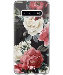 HappyCase Galaxy S10 Plus Flexibel TPU Hoesje Rozen Print