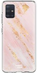 HappyCase Samsung Galaxy A71 Hoesje Flexibel TPU Pink Marmer Print