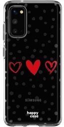 HappyCase Samsung Galaxy S20 Hoesje Flexibel TPU Stip Hartjes Print