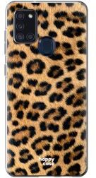 HappyCase Samsung Galaxy A21S Flexibel TPU Hoesje Wilde Panter print