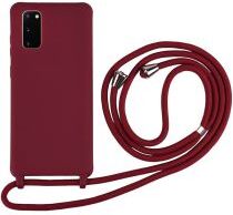 Geen Samsung Galaxy S20 Hoesje Back Cover Flexibel TPU met Koord Rood