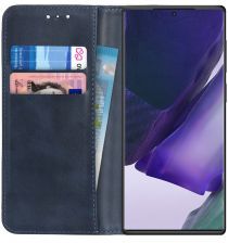 Geen Samsung Galaxy Note 20 Ultra Hoesje Portemonnee Kunstleder Blauw