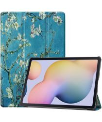 Geen Samsung Galaxy Tab S7 Plus Hoesje Tri-Fold Blossom Print