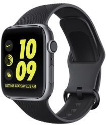 Geen Apple Watch 41MM / 40MM / 38MM Bandje Siliconen met Strepen Textuur Zwart