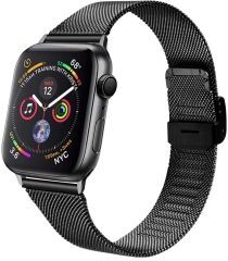 Geen Apple Watch 45MM / 44MM / 42MM Bandje Milanese Staal met Klemsluiting Zwart