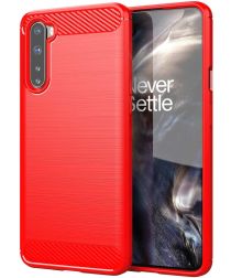 Selected by GSMpunt.nl OnePlus Nord Hoesje Geborsteld TPU Flexibel Rood