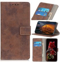 Geen LG V60 ThinQ Retro Portemonnee Hoesje Bruin