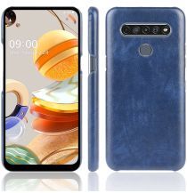 Geen LG K61 Hoesje met Kunstleer Coating Blauw