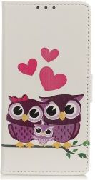 Geen Motorola Edge Portemonnee Hoesje Loving Owl Print