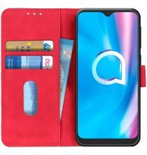 KHAZNEH Alcatel 1SE (2020) Hoesje Retro Wallet Book Case Rood