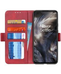 Geen OnePlus Nord Hoesje Wallet Book Case Rood