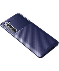 Selected by GSMpunt.nl Motorola Edge Siliconen Carbon Hoesje Blauw