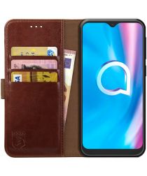 Rosso Element Alcatel 1SE 2020 Hoesje Book Cover Wallet Case Bruin