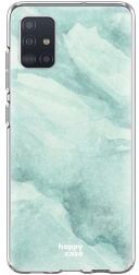 HappyCase Samsung Galaxy A71 Hoesje Flexibel TPU Mint Marmer Print