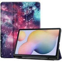 Geen Samsung Galaxy Tab S7 Hoesje Tri-Fold Book Case Galaxy Print