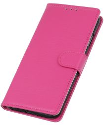 Geen Huawei P40 Lite E Litchi Skin Leren Portemonnee Hoesje Roze