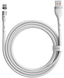 Baseus Zinc Magnetische USB-C 3A Fast Charging Data Kabel Wit