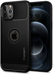 Spigen Rugged Armor Apple iPhone 12 Pro Max Hoesje Zwart