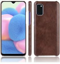 Geen Samsung Galaxy A41 Hoesje Litchi Skin Backcover Bruin