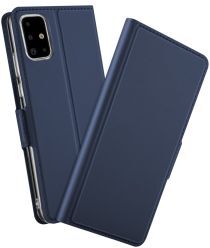 Geen Samsung Galaxy A71 Portemonnee Bookcase Hoesje Kunstleer Blauw