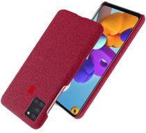 Geen Samsung Galaxy A21S Stof Hard Back Cover Rood