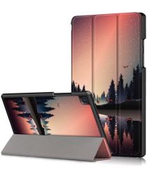Geen Samsung Galaxy Tab A7 (2020) Tri-Fold Hoes met Bomen Print