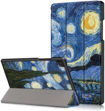 Geen Samsung Galaxy Tab A7 (2020) Tri-Fold Hoes met Blauwe Print