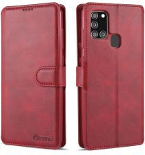 AZNS Samsung Galaxy A21S Portemonnee Stand Hoesje Rood