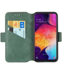 Geen Samsung Galaxy A41 Retro Portemonnee Hoesje met Standfunctie Groen