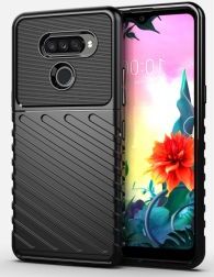 Geen LG K50S Twill Thunder Texture Back Cover Zwart