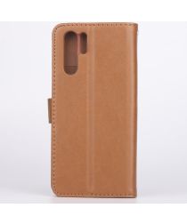 AZNS Huawei P30 Pro Wallet Stand Hoesje Bruin