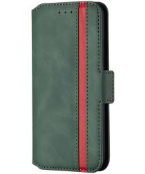 Geen Huawei P30 Lite New Edition Vintage Book Case Hoesje Groen