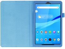 Geen Lenovo Tab M8 Litchi Skin Two-Fold Book Case Hoes Blauw