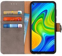 Khazneh Xiaomi Redmi Note 9 Hoesje Vintage Wallet Grijs